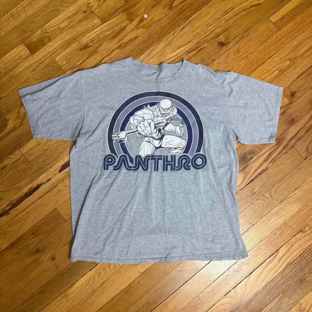 ThunderCats Panthro Graphic T-Shirt Gray Men's L Cartoon Print